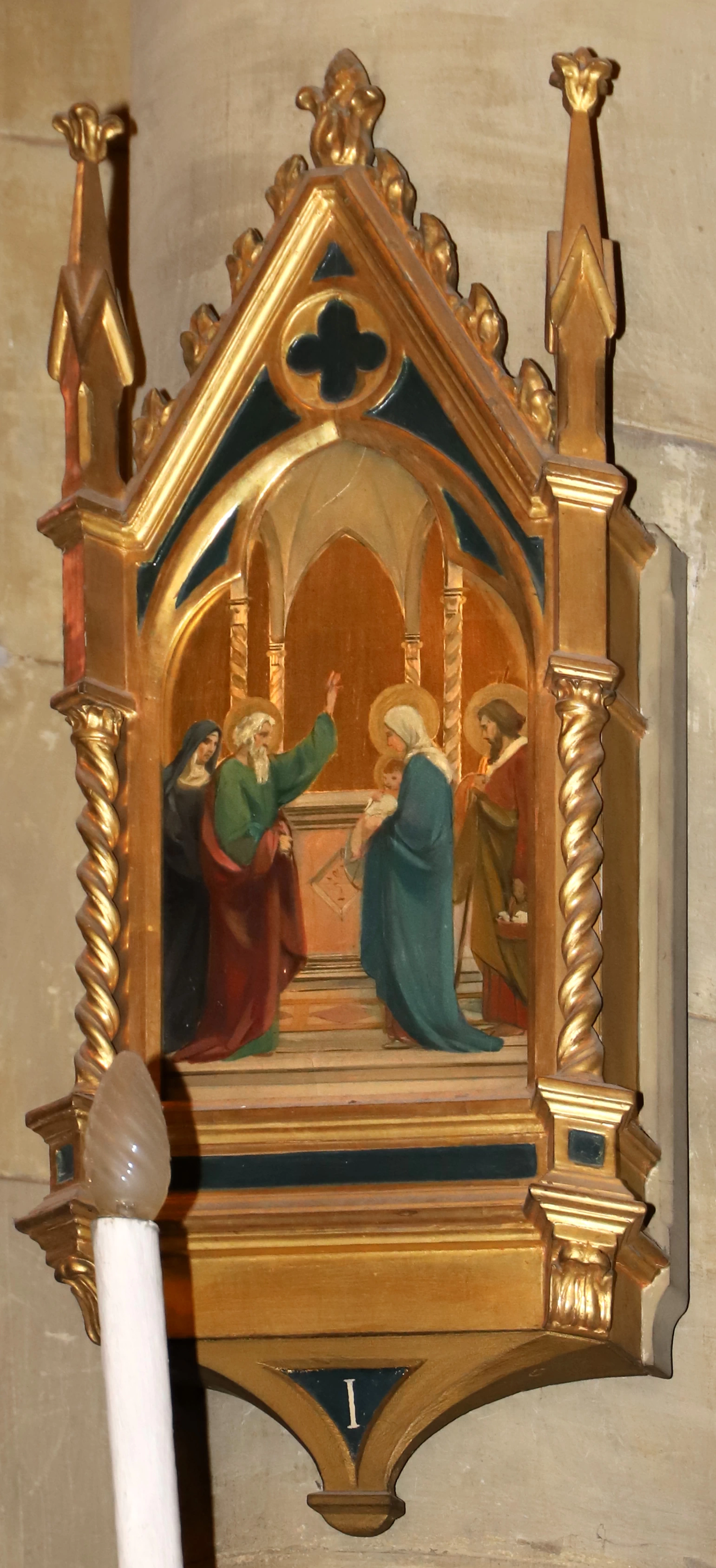 Via Matris, 1929, stazione 1, presentazione di Gesù al tempio con profezia di Simeone - Chiesa dei sette santi, Firenze